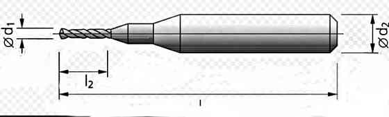 Сверло твердосплавное 0,8 мм, ВК-6М, монолитное, 30/6 мм, утолщ. хв. 2 мм, для печатных плат. Макеевка