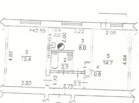 2-к. квартира, 45.6м², 5/5 эт. Донецк