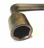 Ключ торцовый 22 мм, баллонный, изогнутый, Г-образный, с монтажной лопаткой, оцинкованный, СССР. Макеевка ДНР